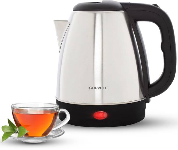 Corvell Stainless Steel Electric Kettle|1500W Fast Boil|Perfect for Home & Kitchen Use Electric Kettle
