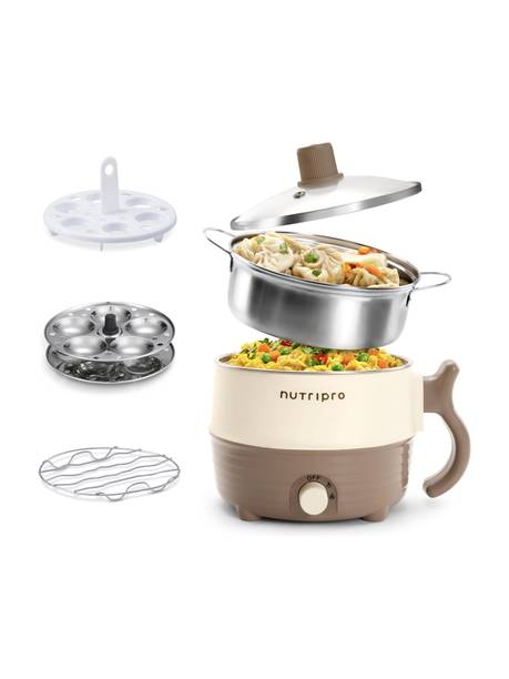 NutriPro Multipurpose Steel Kettle Multi Cooker Electric Kettle