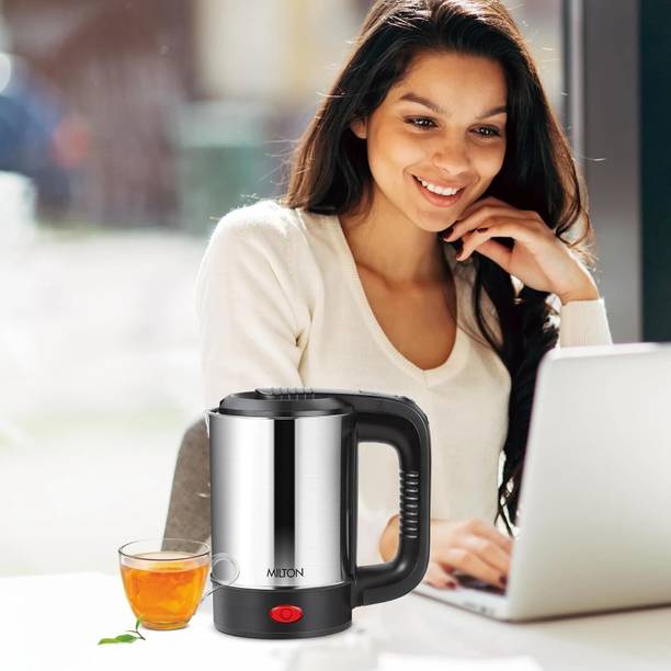 SAHU BY Milton Stee Electric Travel Kettle With Handle 2 Utility Cups Auto Shut-Off Electric Kettle