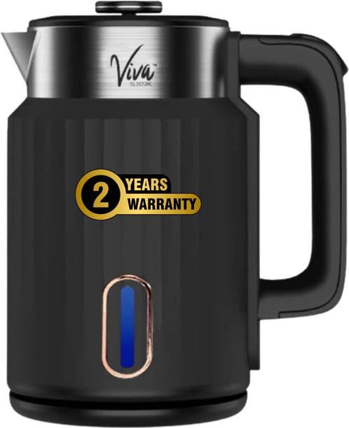 Viva Electric Black Electric Kettle -Aquaviva-1500W Beverage Maker