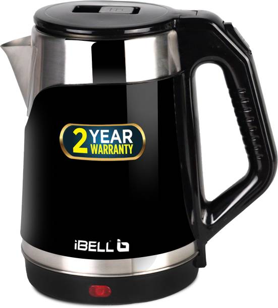 iBELL SEK20BM 1500W 2L, Lid Lock, Auto Cut-Off, 360° Rotating Base, Stainless Steel Electric Kettle