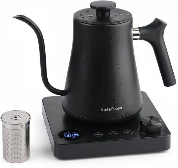 InstaCuppa Electric Gooseneck Kettle | 40-100°C Temp Control, Built-in Timer, Auto Shut-Off Electric Kettle