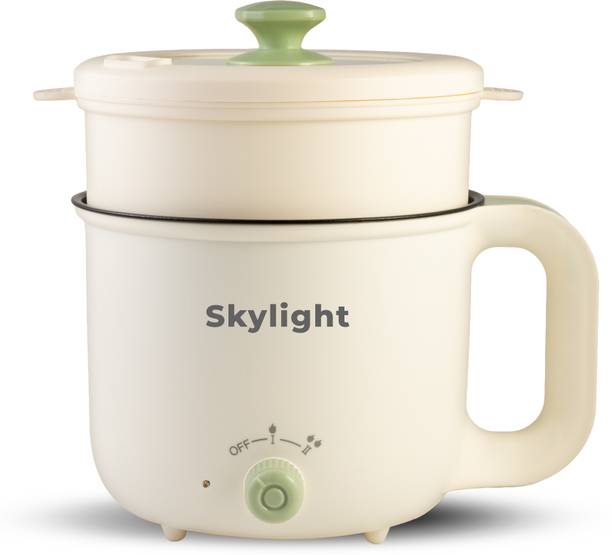 Skylight 600W Non-Stick Cooker Rice Pasta Noodles Momos Tea Coffee Egg Boiler Deep Fryer Multi Cooker Electric Kettle