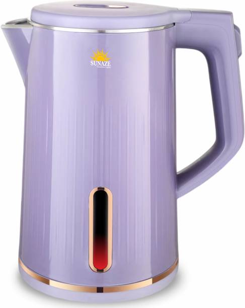 Sunaze Stylish Steel Body Electric Kettle | Quick Boil Water, Tea & Coffee Maker Beverage Maker