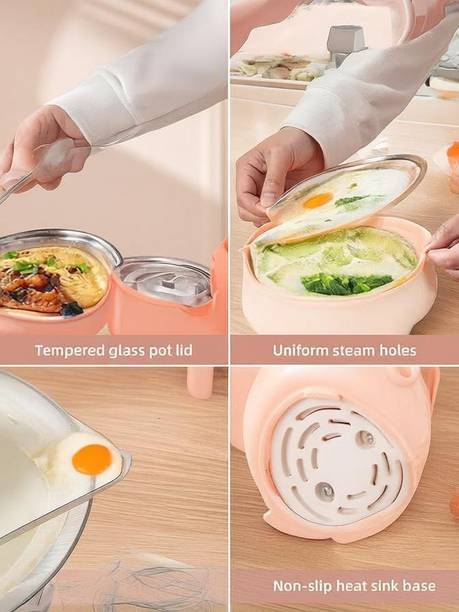 BLANK LOOK Electric Multifunction Cooking Pot 1.5 Litre Multi-Purpose Cooker Rice Cooker, Slow Cooker, Travel Cooker, Deep Fryer, Food Steamer, Egg Cooker