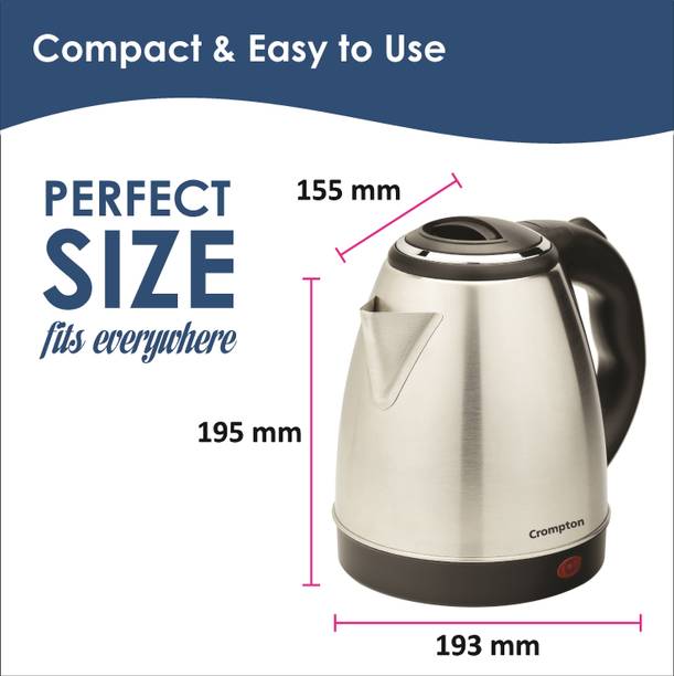 Crompton ACGEK-INSTADELT1.5 Electric Kettle  (1.5 L, Black, Silver)