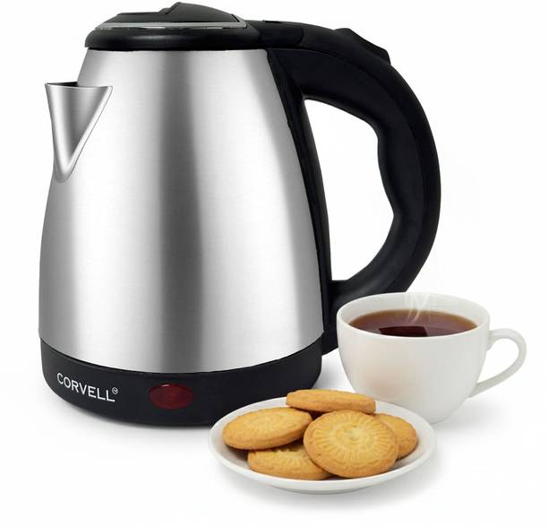Corvell Stainless Steel Electric Kettle|1500W Fast Boil|Perfect for Home & Kitchen Use Electric Kettle