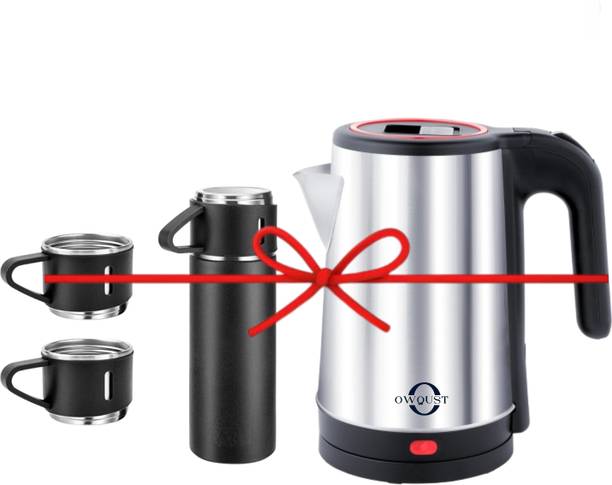Owqust Premium Vacuum Insulated Bottle with Electric Kettle