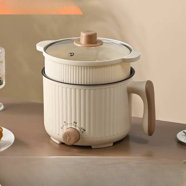 SKYZONE 1.5L Multipurpose Electric Cooker with Steamer - Non-Stick Mini Hot Pot Electric Kettle