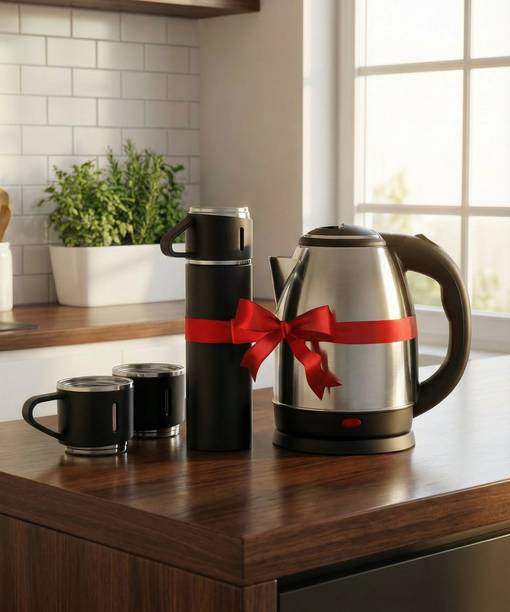 Ghoba Combo of Electric Kettle & Thermo Vaccum Flask Set (Insulated,500ML)TM-5 Electric Kettle