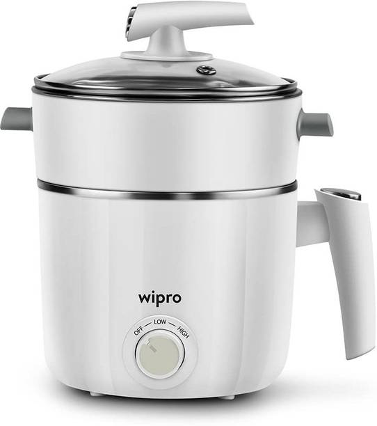 Wipro Vesta multicooker Kettle Dual Temperature Control Triple Protection 600 Watt Multi Cooker Electric Kettle 1.2 L, White
