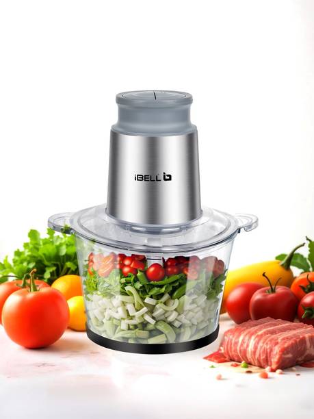 iBELL MT200GM Meat Mincer,700W, 2 Litre Glass Bowl, 4 SS Blades, Multi Purpose Chopper Electric Meat Grinder