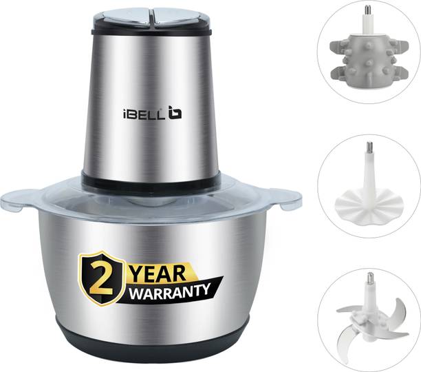 iBELL MT200SPRO 700W Chopper, 2L Steel Bowl, Multi-Purpose with Accessories Electric Meat Grinder