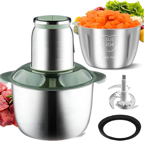 NIVKEZ Electric Chopper for Kitchen Use with, 2 Litre Stainless Steel Meat Mincer, 250W Electric Meat Grinder