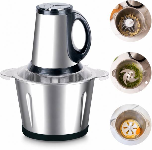 NUVIO 2L Stainless Steel Kitchen Chopper with Handle Electric Meat Grinder