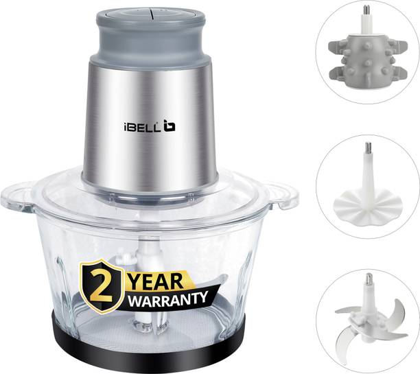 iBELL MT200GPRO 700W Chopper, 2L Glass Bowl, Multi-Purpose with Accessories Electric Meat Grinder