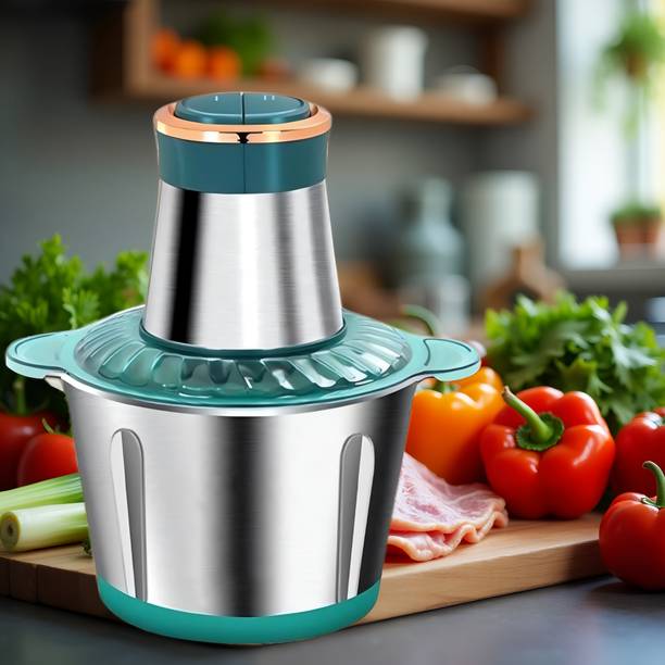 opriQ 3L Stainless Steel Electric Meat Grinders, Food Processor with 4 Sharp Blades Electric Meat Grinder