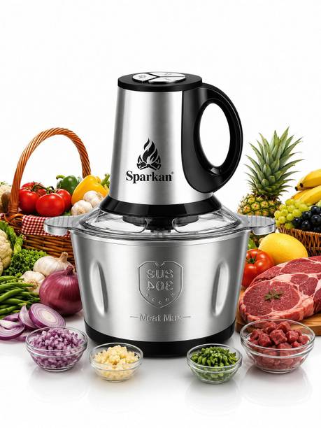 Sparkan Electric 2 Liter Meat Grinders with Handle, 800W Chopper 3 Speed Electric Meat Grinder