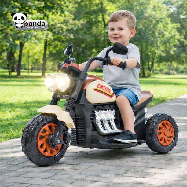 PANDA BABY PRODUCTS Electric Ride-On Bike for Kids – Sport Edition with LED Lights & Training Wheels Bike Battery Operated Ride On