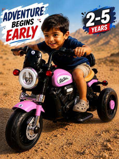 Toyify Kids Roadstar Bike with Foot Accelerator & Double Motor Bike Battery Operated Ride On