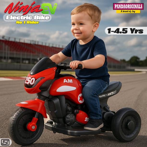 Pandaoriginals Ninja Ev With Music And Lights, Forward and Backward Gear, Built in MP3 player Bike Battery Operated Ride On