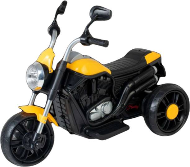 Tiddy 3 Wheel Bike Rechargeable Battery Operated Ride On Bike for Kids, 6622 - Yellow Bike Battery Operated Ride On