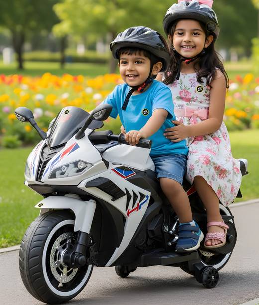 Wishmaster Fully Assembled for 3–8 Year Kids | 2 Seater | Music Player | Hand Accelerator Bike Battery Operated Ride On