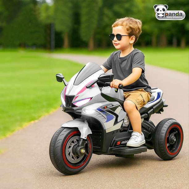 PANDA BABY PRODUCTS S400 6W Ride-On Bike for Kids with Dual Seating, Pedal & Bluetooth Music Bike Battery Operated Ride On