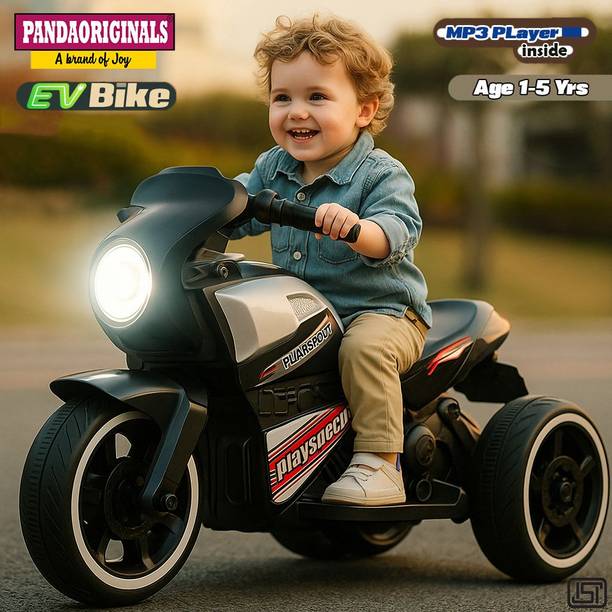 पांडाओरिजिनल्स Ninja Ev With Music And Lights, Forward and Backward Gear, Built in MP3 player बैटरी संचालित राइड ऑन