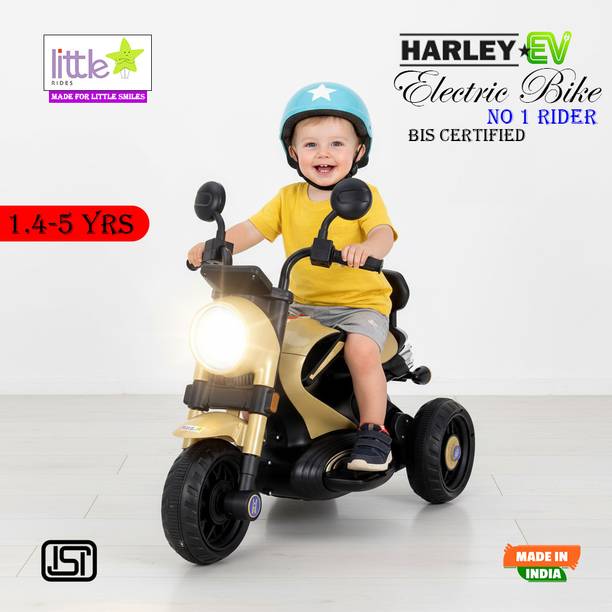 लिटिल राइड्स Harley 6V Electric Kids Bike with Rechargeable 6.5 Ah Battery बैटरी संचालित राइड ऑन