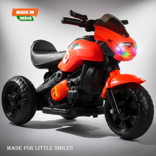 LITTLE RIDES Super Bike With Music And Lights, Forward and Backward Gear, Built in MP3 player Bike Battery Operated Ride On