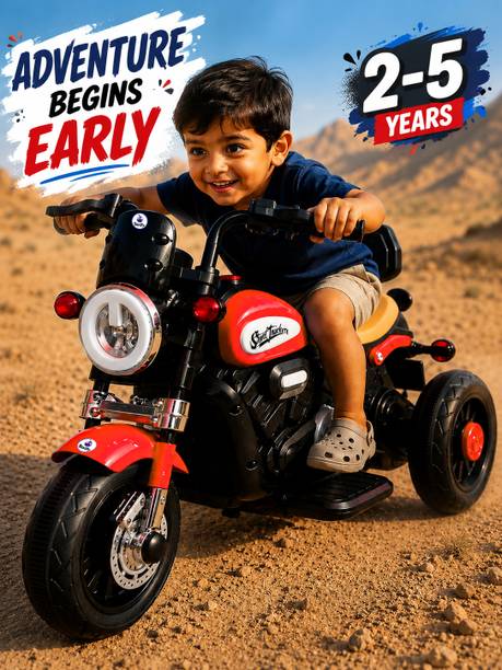 Toyify Kids Roadstar Bike with Foot Accelarator & Double Motor Bike Battery Operated Ride On