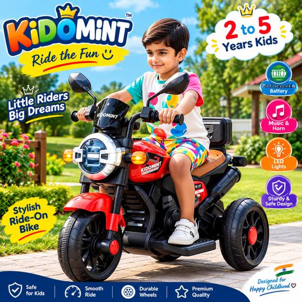 KIDOMINT Electric Ride On Bike for Kids 1 to 5 Years Rechargeable Battery Operated Bike Bike Battery Operated Ride On