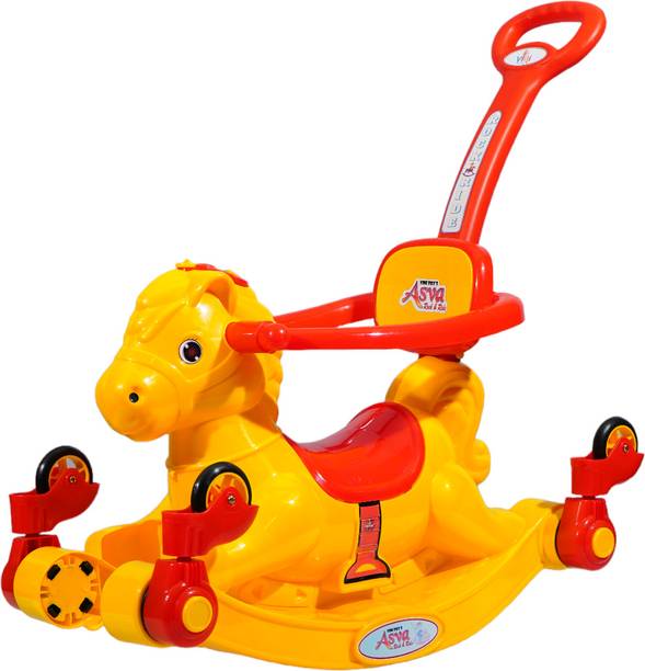 Vini Toys Baby Yellow Horse Rider With Rhyme Systum Rideons & Wagons Non Battery Operated Ride On