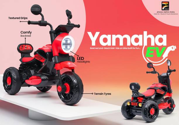 Yamaha Ev Kids Electric Ride On Bike for Boys & Girls with LED Headlight, Backrest, Music, Bike Battery Operated Ride On