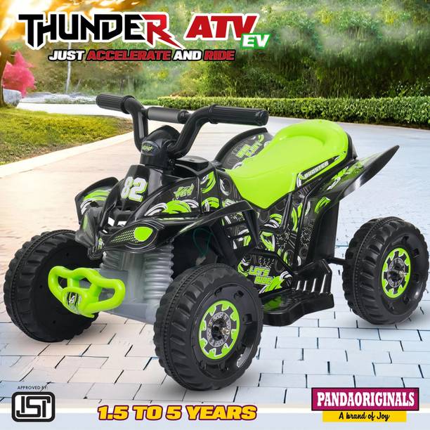 Pandaoriginals Thunder Atv Ev Music & Lights, Forward and Backward Gear, Built in MP3 player Car Battery Operated Ride On