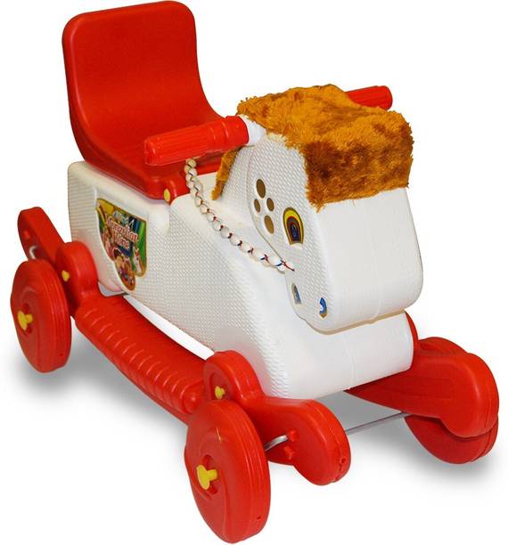 AKSHAT PLASTIC MANGOLI HORSE WITH ROCKING FUNCTION AND RUNNING RIDE ON Rideons & Wagons Non Battery Operated Ride On