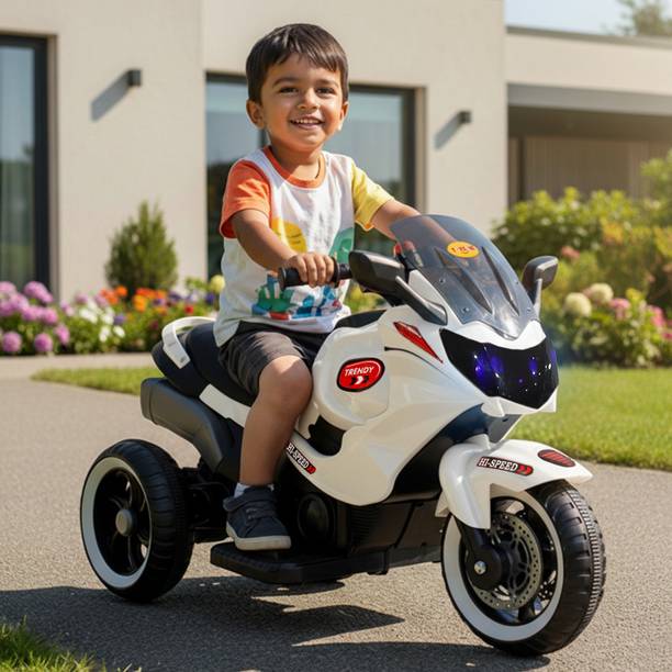 kidznation KIDZNATION Trendy Ev With LED Lights, Music, MP3/USB/BT Bike Battery Operated Ride On