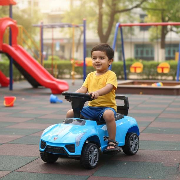 Stylezone Spyder Push Ride-On Car for Kids, Music, Big Wheels, Smooth Steering Car Non Battery Operated Ride On