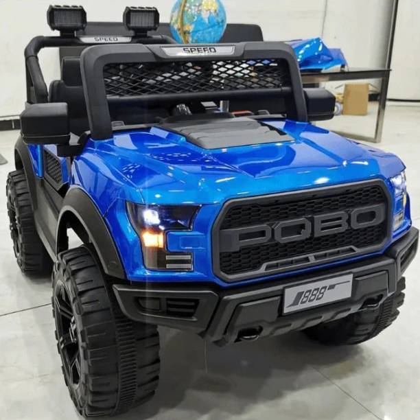 SmallBoyToys POBO (1-8Yrs) 4X4 Blue Kids Car 4 MOTORS Jeep Battery Operated Ride On