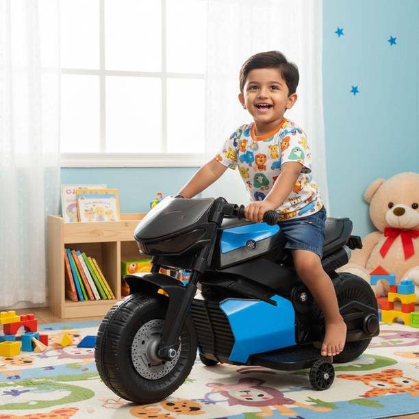 किडजनेशन KIDZNATION Charlie Mini Bike| 6V Ride-On | LED, Music | Kids 1.5-4Y बैटरी संचालित राइड ऑन
