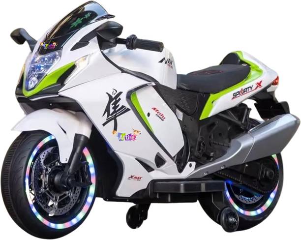 Attire Zooming Adventures The Dazzling Super Bike for Kids LEDLights Music & AwesomeFun Bike Battery Operated Ride On