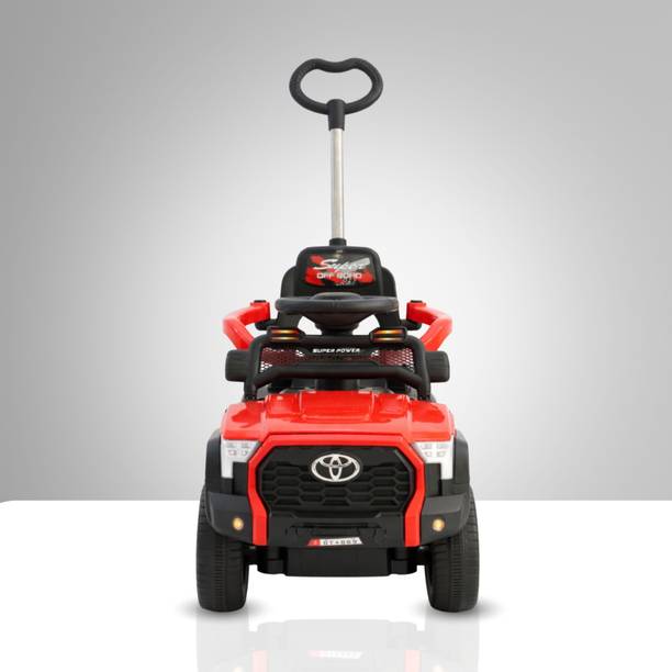 FUN WHEELS Fun Wheels Kids Manual Ride On Push Car with Parent Handle, Music & Lights-RED Rideons & Wagons Non Battery Operated Ride On