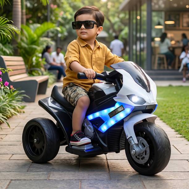 kidznation KIDZNATION Urban Ranger Mini Ev With LED Lights, Music Bike Battery Operated Ride On