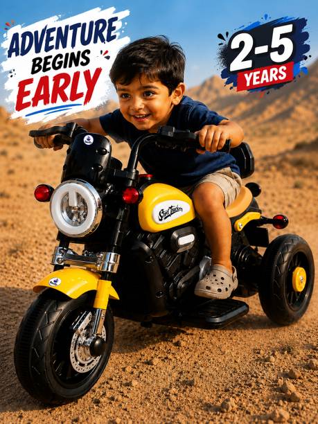 Toyify Kids Roadstar Bike with Foot Accelerator & Double Motor Bike Battery Operated Ride On