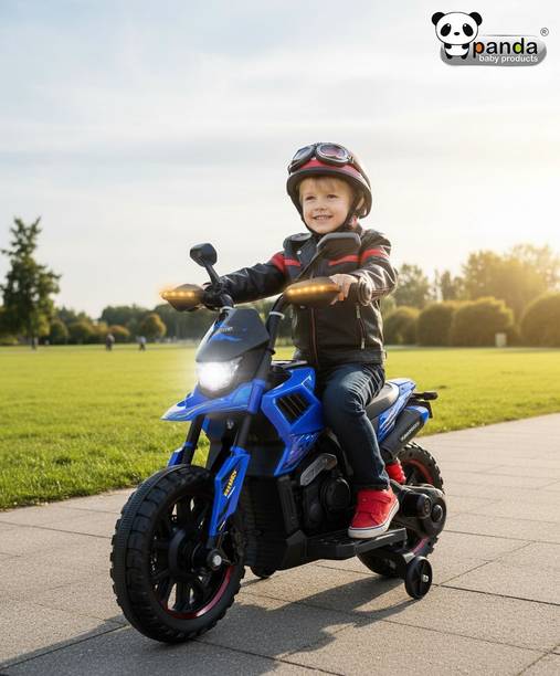 PANDA BABY PRODUCTS Electric Ride-On Bike for Kids – Sport Edition with LED Lights & Training Wheels Bike Battery Operated Ride On