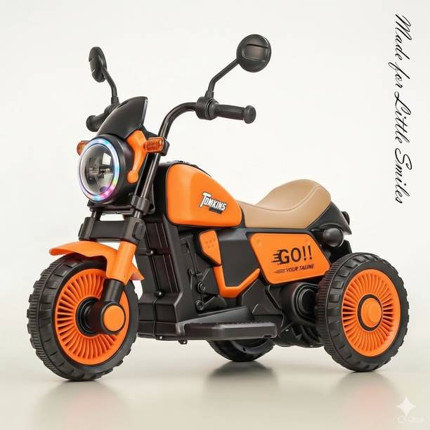 LITTLE RIDES Battery Operated Harley Bike for Kids Foot Accelerator & Music with LED Light Bike Battery Operated Ride On