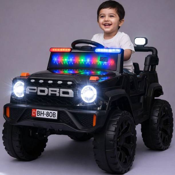 Trenzo Rechargeable 12V Car for Kids | Battery Jeep with Music, Led Lights Jeep Battery Operated Ride On