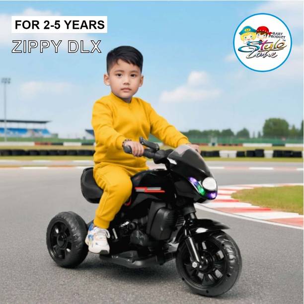 Stylezone Kids Electric Ride-On Bike – 6V Battery Powered, Rear Wheel Drive, LED Lights Bike Battery Operated Ride On