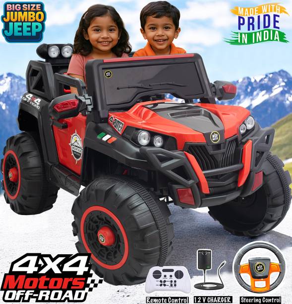 Wishmaster Big Electric Jeep 4x4 Jeep for Kids, Ride on Toy Kids Car with Light & Music Jeep Battery Operated Ride On